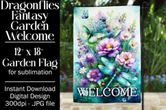 Dragonflies Garden Flag, Fantasy Garden Welcome Flag, f13 Product Image 1