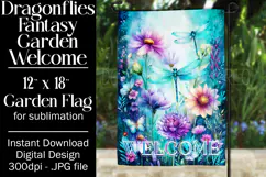 Dragonflies Garden Flag, Fantasy Garden Welcome Flag, f14 Product Image 1