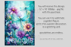 Dragonflies Garden Flag, Fantasy Garden Welcome Flag, f14 Product Image 2