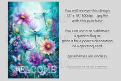 Dragonflies Garden Flag, Fantasy Garden Welcome Flag, f14 Product Image 2