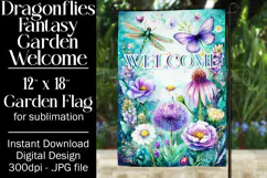 Dragonflies Garden Flag, Fantasy Garden Welcome Flag, f15 Product Image 1