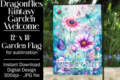 Dragonflies Garden Flag, Fantasy Garden Welcome Flag, f16 Product Image 1