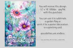Dragonflies Garden Flag, Fantasy Garden Welcome Flag, f16 Product Image 2