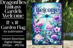 Dragonflies Garden Flag, Fantasy Garden Welcome Flag, f17 Product Image 1