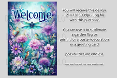 Dragonflies Garden Flag, Fantasy Garden Welcome Flag, f17 Product Image 2