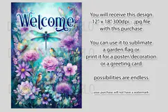 Dragonflies Garden Flag, Fantasy Garden Welcome Flag, f17 Product Image 2