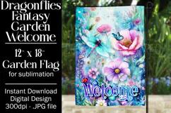 Dragonflies Garden Flag, Fantasy Garden Welcome Flag, f18 Product Image 1