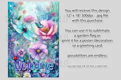 Dragonflies Garden Flag, Fantasy Garden Welcome Flag, f18 Product Image 2