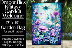 Dragonflies Garden Flag, Fantasy Garden Welcome Flag, f19 Product Image 1