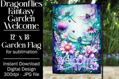 Dragonflies Garden Flag, Fantasy Garden Welcome Flag, f1 Product Image 1
