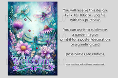Dragonflies Garden Flag, Fantasy Garden Welcome Flag, f1 Product Image 2