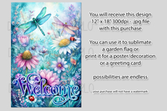 Dragonflies Garden Flag, Fantasy Garden Welcome Flag, f20 Product Image 2