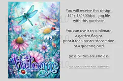 Dragonflies Garden Flag, Fantasy Garden Welcome Flag, f20 Product Image 2