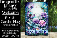 Dragonflies Garden Flag, Fantasy Garden Welcome Flag, f21 Product Image 1