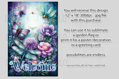 Dragonflies Garden Flag, Fantasy Garden Welcome Flag, f21 Product Image 2
