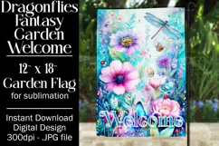 Dragonflies Garden Flag, Fantasy Garden Welcome Flag, f22 Product Image 1