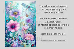 Dragonflies Garden Flag, Fantasy Garden Welcome Flag, f22 Product Image 2