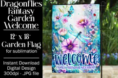 Dragonflies Garden Flag, Fantasy Garden Welcome Flag, f23 Product Image 1