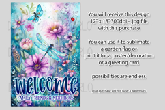 Dragonflies Garden Flag, Fantasy Garden Welcome Flag, f23 Product Image 2