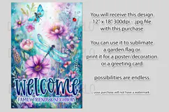 Dragonflies Garden Flag, Fantasy Garden Welcome Flag, f23 Product Image 2
