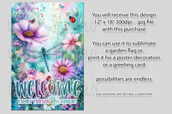 Dragonflies Garden Flag, Fantasy Garden Welcome Flag, f24 Product Image 2