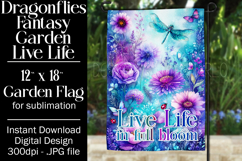 Dragonflies Garden Flag, Fantasy Garden Live Life Flag, f29 Product Image 1