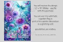 Dragonflies Garden Flag, Fantasy Garden Live Life Flag, f29 Product Image 2