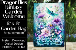 Dragonflies Garden Flag, Fantasy Garden Welcome Flag, f2 Product Image 1