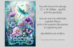 Dragonflies Garden Flag, Fantasy Garden Welcome Flag, f2 Product Image 2