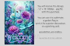 Dragonflies Garden Flag, Fantasy Garden Welcome Flag, f3 Product Image 2