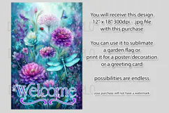 Dragonflies Garden Flag, Fantasy Garden Welcome Flag, f3 Product Image 2