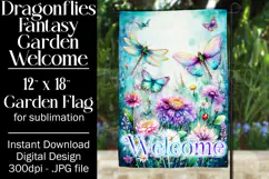 Dragonflies Garden Flag, Fantasy Garden Welcome Flag, f5 Product Image 1