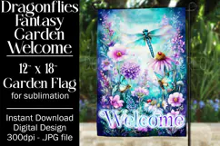 Dragonflies Garden Flag, Fantasy Garden Welcome Flag, f6 Product Image 1
