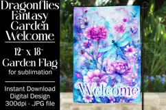 Dragonflies Garden Flag, Fantasy Garden Welcome Flag, f7 Product Image 1