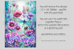 Dragonflies Garden Flag, Fantasy Garden Welcome Flag, f8 Product Image 2