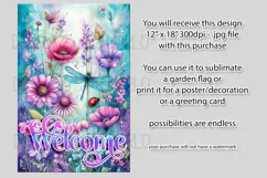 Dragonflies Garden Flag, Fantasy Garden Welcome Flag, f8 Product Image 2
