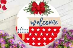 Welcome SVG, 4th Of July Round Sign SVG Design Product Image 3