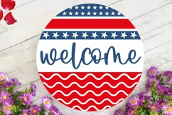 Welcome SVG, 4th Of July Round Sign SVG Design Product Image 3
