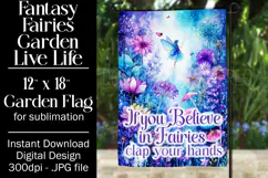 Fairy Garden Flag, Sublimation Fantasy Garden Flag Design 1 Product Image 1