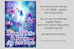Fairy Garden Flag, Sublimation Fantasy Garden Flag Design 1 Product Image 2