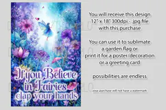 Fairy Garden Flag, Sublimation Fantasy Garden Flag Design 1 Product Image 2