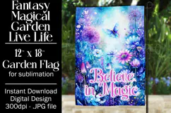 Magical Garden Flag, Sublimation Fantasy Garden Flag Design Product Image 1