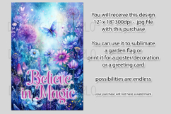 Magical Garden Flag, Sublimation Fantasy Garden Flag Design Product Image 2