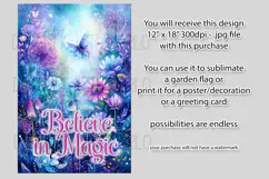 Magical Garden Flag, Sublimation Fantasy Garden Flag Design Product Image 2