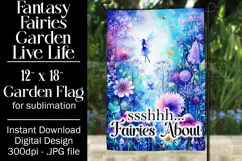 Fairy Garden Flag, Sublimation Fantasy Garden Flag Design 3 Product Image 1