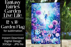 Fairy Garden Flag, Sublimation Fantasy Garden Flag Design 5 Product Image 1