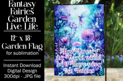 Fairy Garden Flag, Sublimation Fantasy Garden Flag Design 6 Product Image 1
