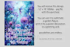 Fairy Garden Flag, Sublimation Fantasy Garden Flag Design 6 Product Image 2
