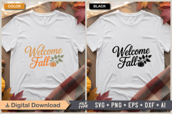 Welcome Fall SVG File | Fall SVG | Autumn SVG Product Image 1