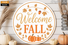 Welcome Fall SVG File | Fall Round Sign SVG Product Image 1